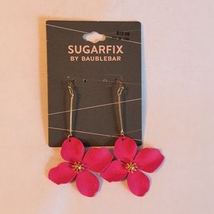NWT pink flower earrings by BaubleBar
